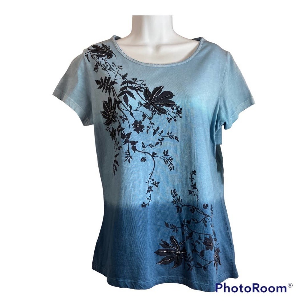 New Erika Beaded Floral T-shirt Small